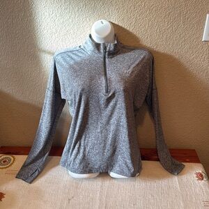 EUC Nike Dri Fit Running Long Sleeved 3/4-Zip Athletic Top, Grey-Size M